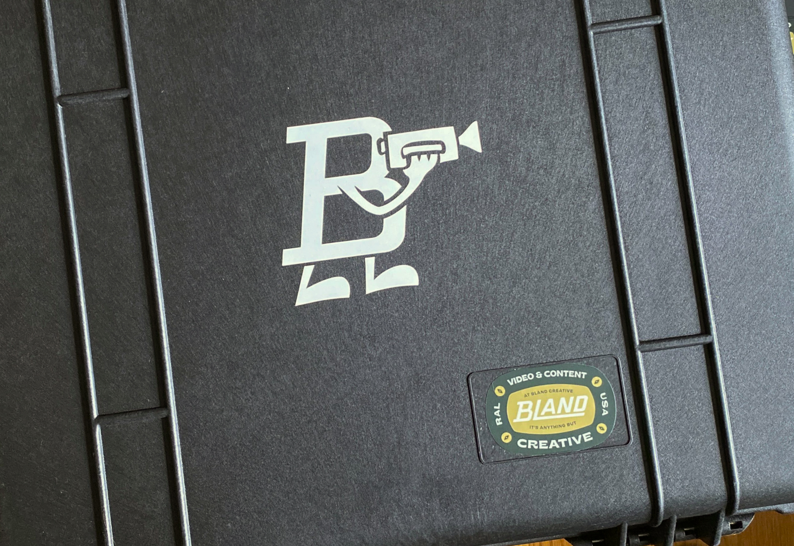 Bland Boy and Badge Logo Stickers on Equipment | Bland Creative | Brand Identity by Joey Carty at MRC