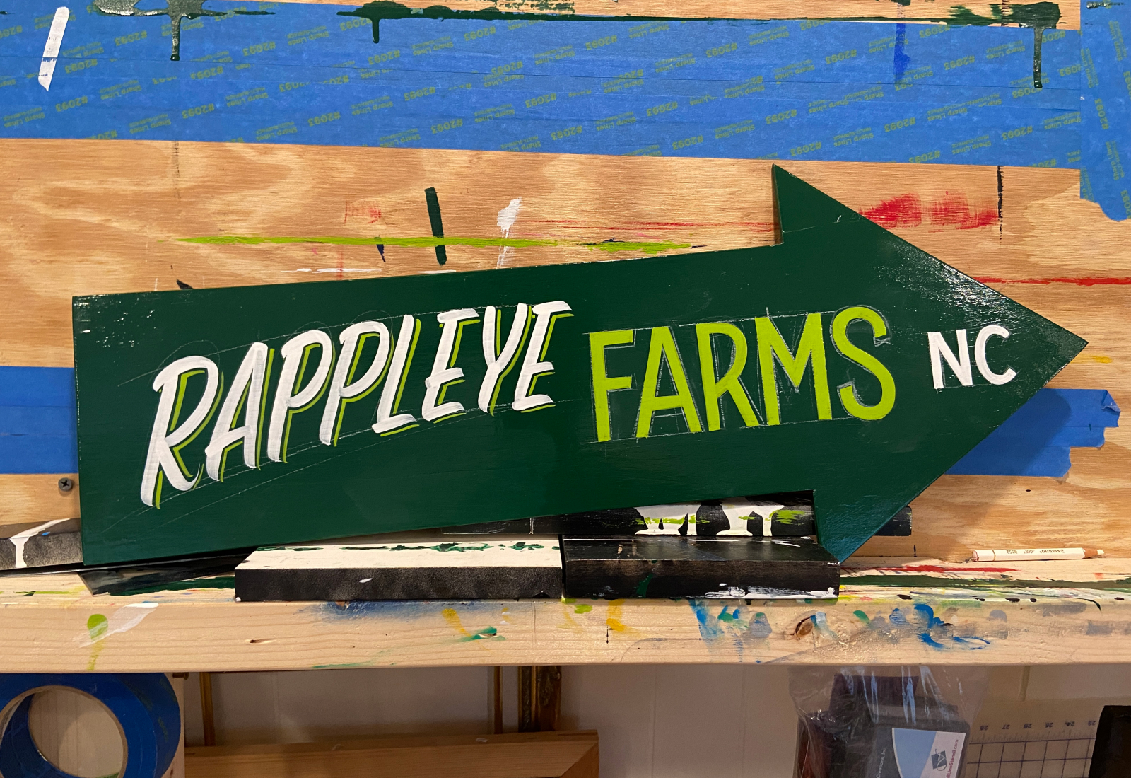 Rappleye Farms Arrow Sign | Hand Painted Sign by Joey Carty