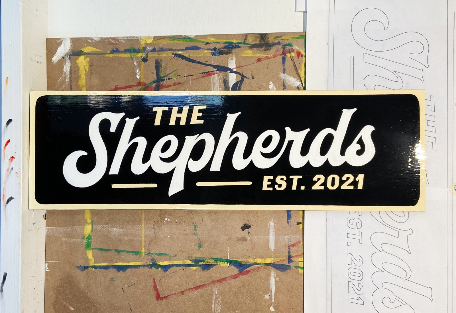 The Sherperds Custom Family Name Sign | Hand Painted Sign by Joey Carty