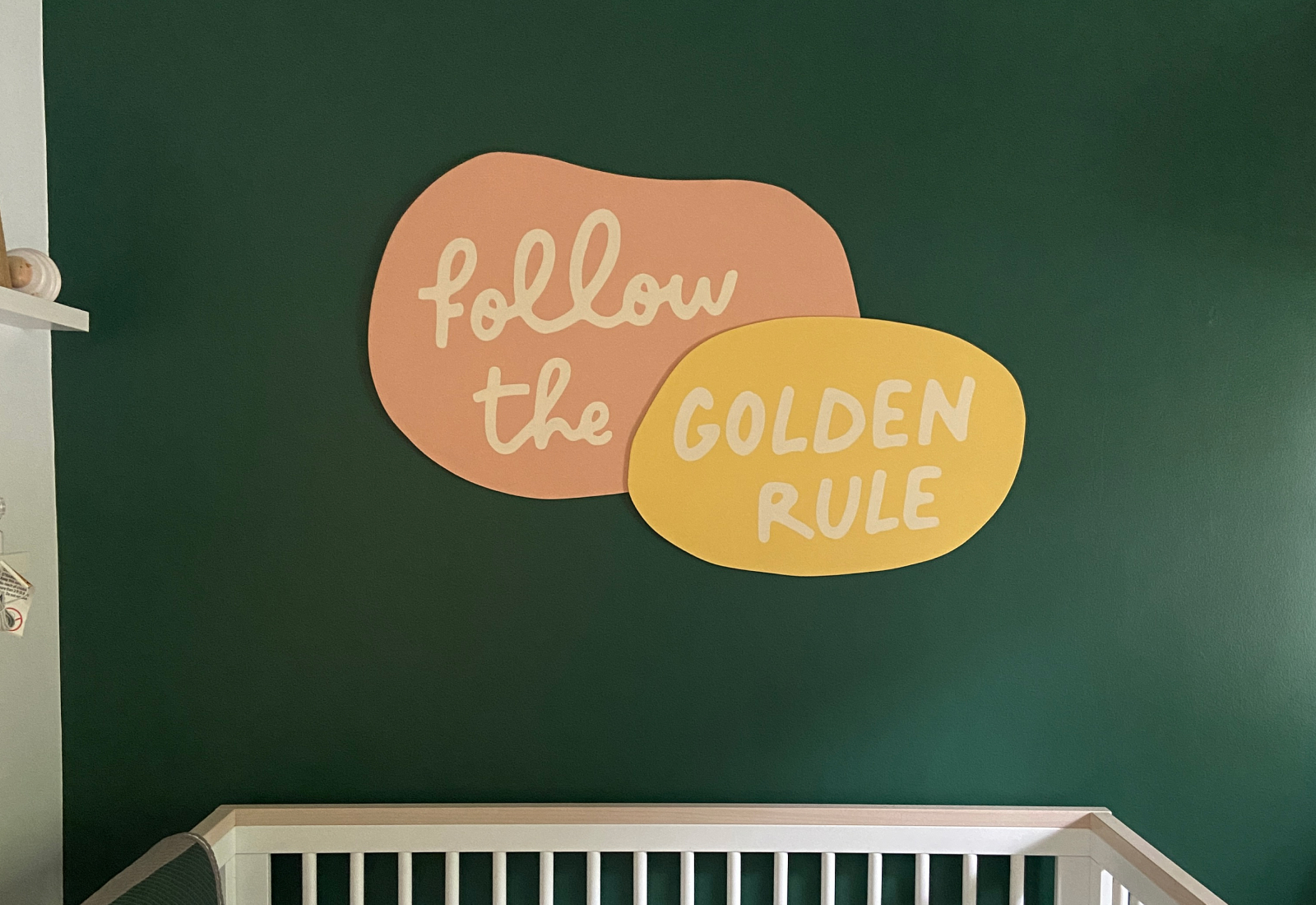 Follow The Golden Rule - Nursery Sign | Hand Painted Sign by Joey Carty