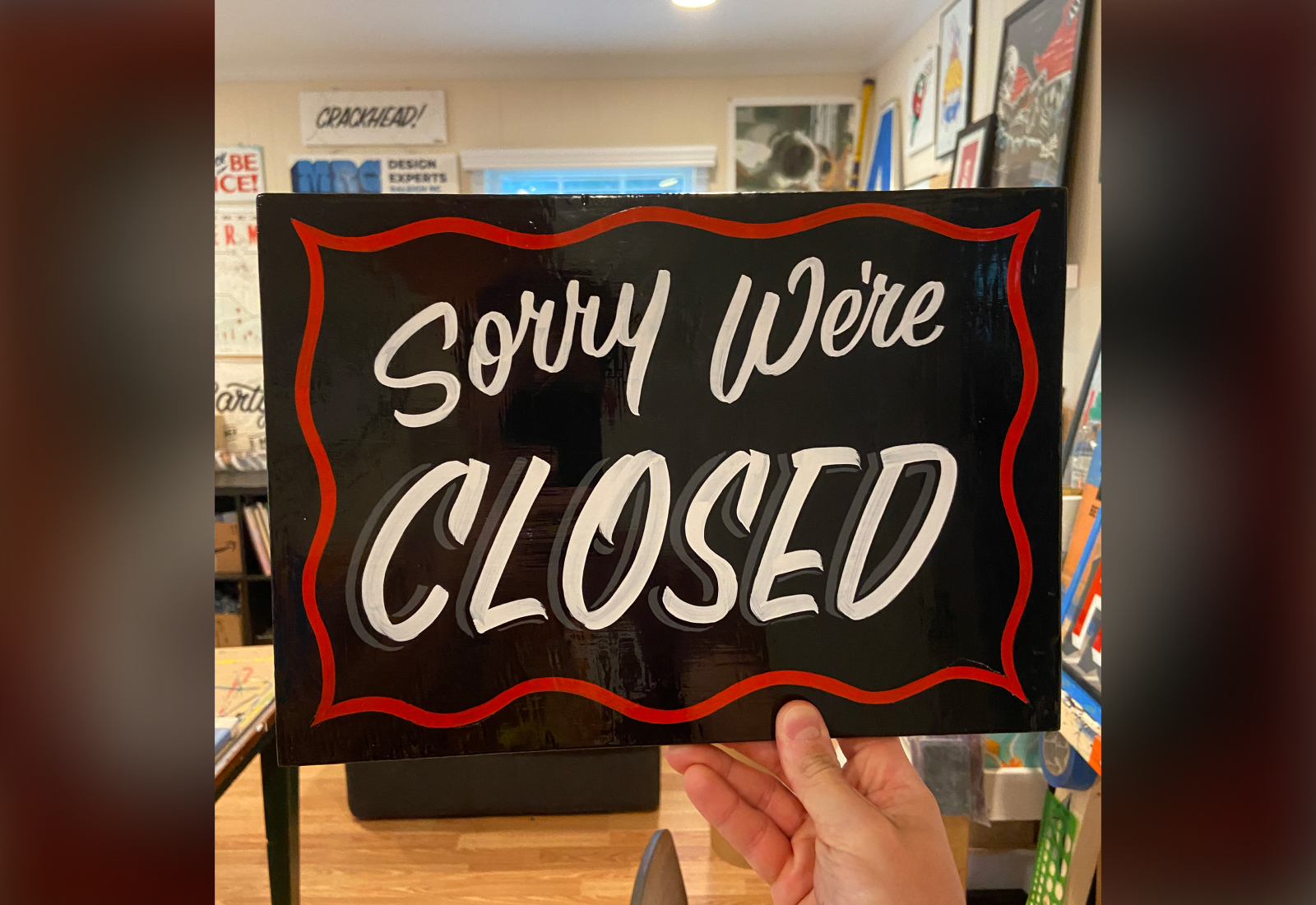 Closed Sign | Hand Painted Sign by Joey Carty