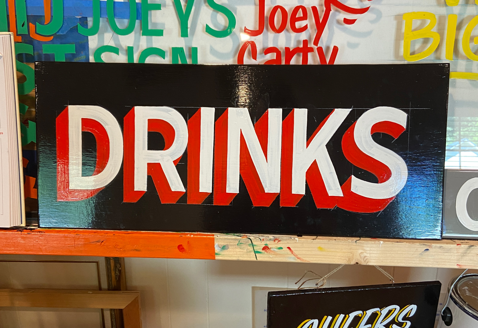 Drinks | Hand Painted Sign by Joey Carty