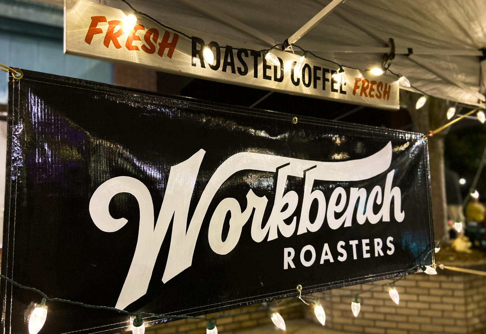 Hand Painted Banner for Markets | Workbench Roasters