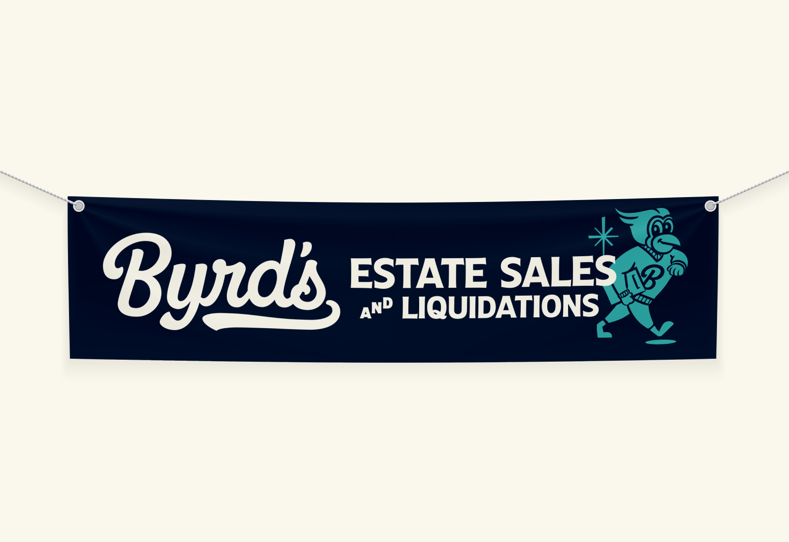 Large Vinyl Banner Design | Byrd's Estate Sales and Liquidations | Brand Identity by Joey Carty