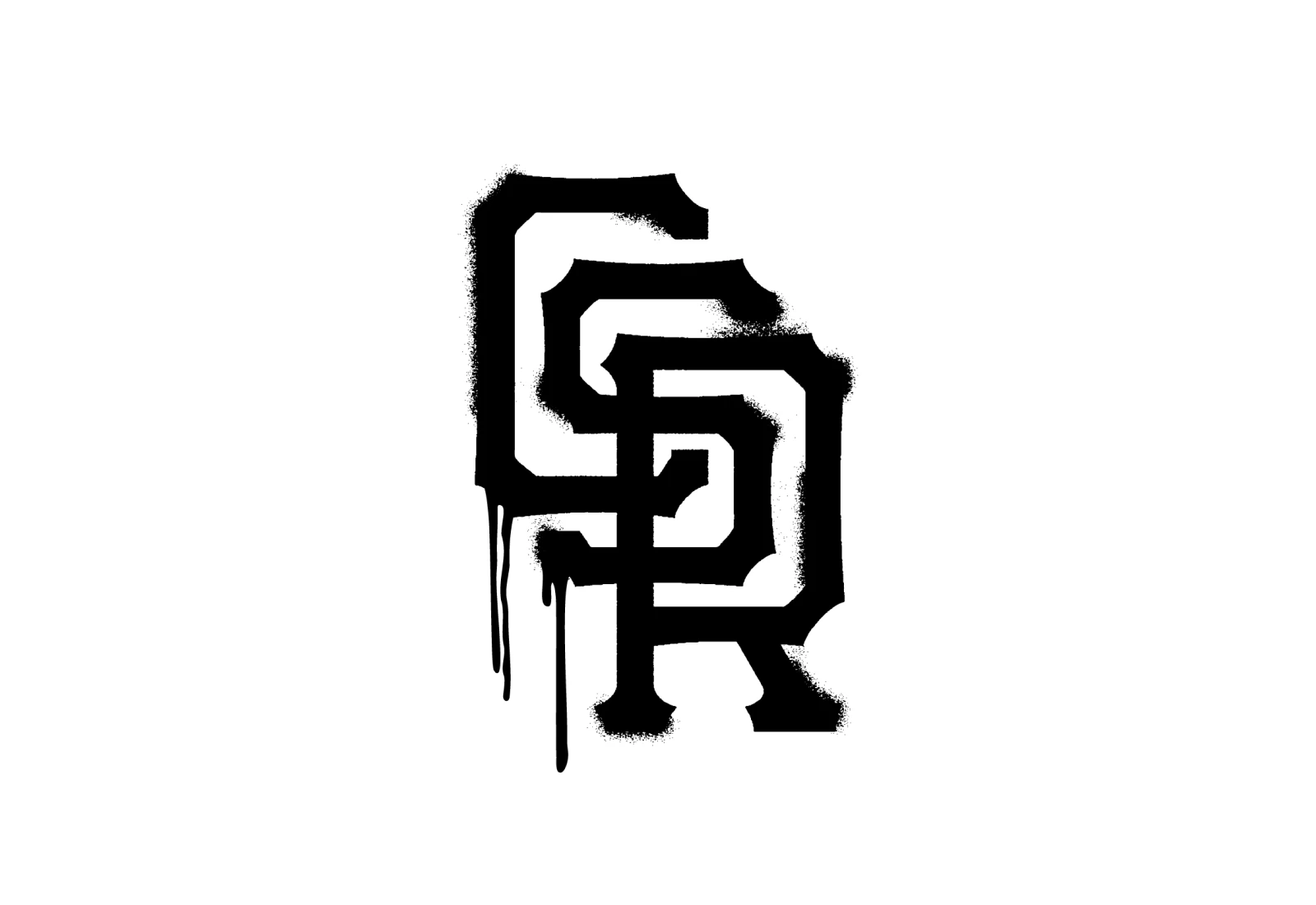Crete St Riot - CSR Monogram inspired by SF Giants in a spray paint stencil texture