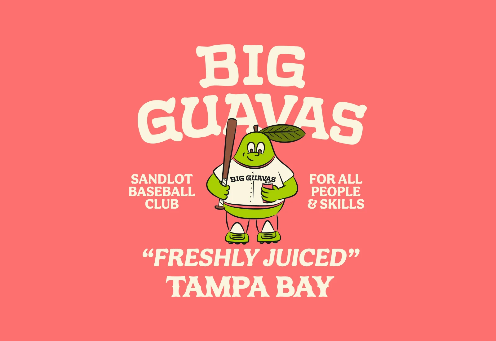 Guavy, the Big Guavas Sandlot Baseball Team mascot.