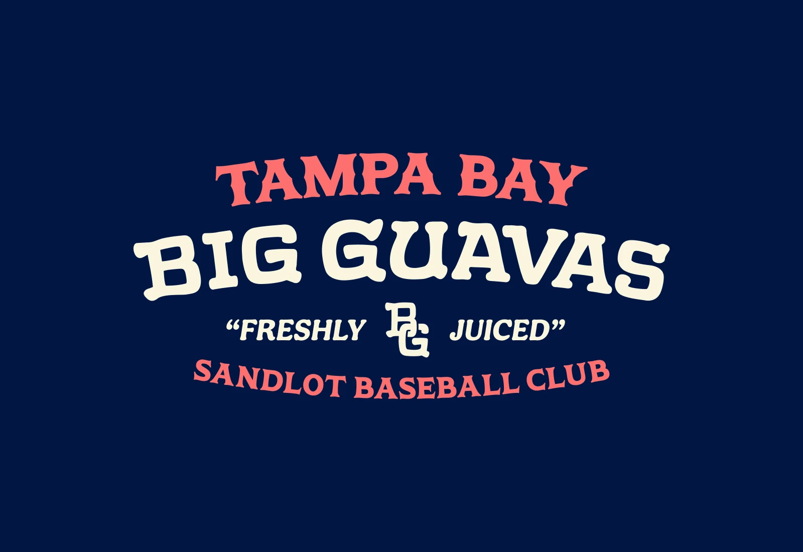 Full type lockup for the Tampa Bay Big Guavas Sandlot Baseball Club