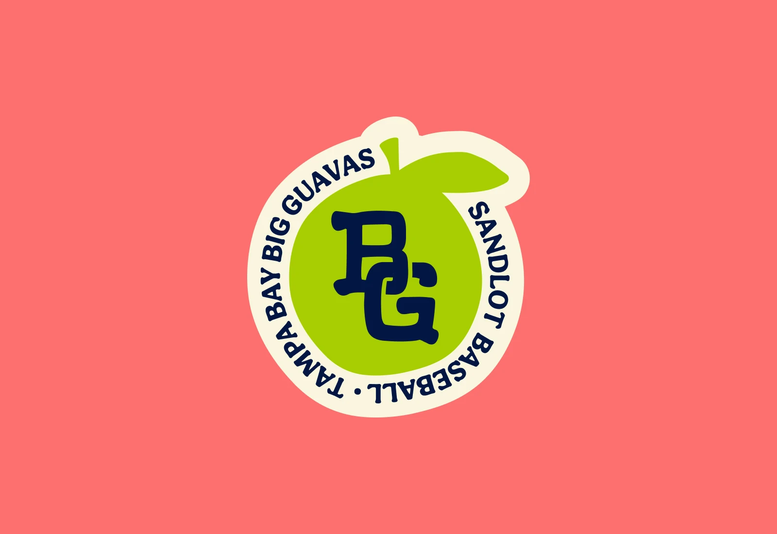 Big Guavas sticker featuring the BG monogram
